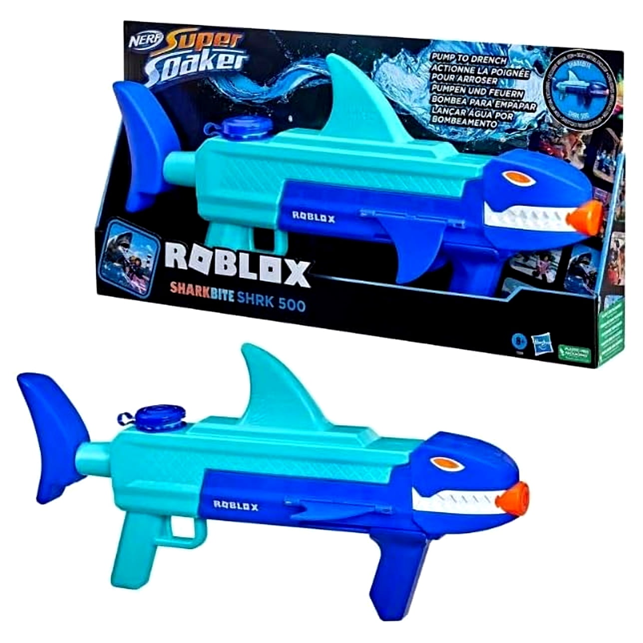 Nerf Roblox Sharkbite SHRK 500 Super Soaker Water Gun Toy Blaster