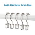 thumbnail image 2 of Anillos de ganchos de cortina de ducha, ganchos de ducha de doble deslizamiento de metal resistente a la oxidación para cortinas de varillas de ducha de baño, juego de 12 ganchos de níquel mate Feliz Sencillez, 2 of 4