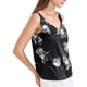 thumbnail image 4 of Top de satén Inspire Chic para mujer 2025, sin mangas, con escote en V, floral, talla XS, negro, 4 of 6