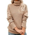 thumbnail image 2 of Fesfesfes Women Sweaters Casual Turtleneck Pullover Tops Winter Warm Solid Color Long Sleeve Sweater Tops Clothes Sale, 2 of 4