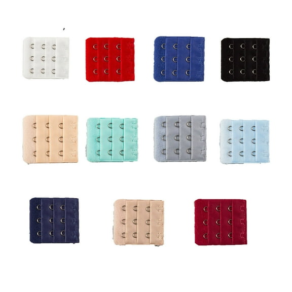 TELOLY 11Pcs Bra Extenders 3 Hooks,Color Match Trapless Bras for Women,Comfortable Bra Extender