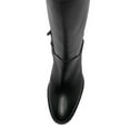 thumbnail image 4 of FSJ Women Round Toe Knee High Boots Side Zipper Pull on Chunky High Heels Comfortable Daily Walking Boots Size 6.5 Black, 4 of 4