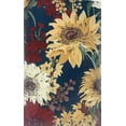 thumbnail image 3 of Serafina Home Fall Farmhouse Decor Flannel Vinyl Tablecloth: Colorful Autumn Sunflowers on Blue Background (Autumn Sunflowers, 52" x 70" Inch), 3 of 4