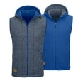 thumbnail image 2 of Little Donkey Andy Men's Reversible Fleece Vest Lightweight Warm Sleeveless Jacket with Hood for Hiking Walking Travel True Navy XXL, 2 of 4