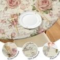 thumbnail image 4 of Pioneer Flower Floral Print Pattern Round Fitted Tablecloth with Elastic Edge,Dining Table Cover Waterproof,Outdoor Round Tablecloth for Camping,Dining,Indoor and Outdoor, 4 of 7
