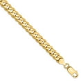 thumbnail image 1 of Real 14kt Yellow Gold 7.25mm Flat Beveled Curb Chain Chain Bracelet; 8 inch; for Adults and Teens; for Women and Men, 1 of 4