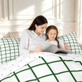 thumbnail image 4 of Manfei Contemporary Grid Queen Comforter Set,Checkered Art Comforter Sets Queen,White Green,Reversible,3-Piece,1 Comforter and 2 Pillowcases,3-Piece,1 Comforter and 2 Pillowcases, 4 of 7