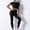 Black, variant on Idoravan Women Sets Clothing Ladies Seamless Hollow Yoga Short Sleeve Yoga Suit Sports Fitness Running Yoga Set