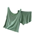thumbnail image 1 of Timegard Ensemble de Pyjama 2 Pcs pour Femmes Col Rond Sans Manches Hauts et Shorts Ensemble de Détente Ample et Confortable, 1 of 6