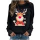 thumbnail image 1 of Sudadera de manga larga con estampado de Navidad con cuello redondo para mujer, blusa informal, Tops Pompotops gfhjh9689, 1 of 4