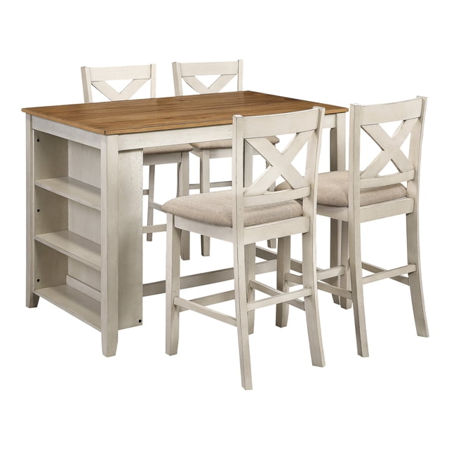 OSP Home Furnishings Century 5-Piece Dining Set, Antique White