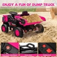 thumbnail image 3 of WildBreak 12V Ride on Dump Truck, Construction Vehicles Tractor, Electric Car Ride on Toys, Pink, 3 of 6