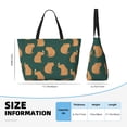 thumbnail image 2 of Large Beach Bags Water-resistant Sandproof - Birds Capybaras Cute Beach Tote Bags for Women with Zipper, 2 of 6