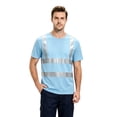 thumbnail image 6 of Mens high vis shirts Quick Dry Hi Vis Reflective Safety Short Sleeve T Shirts Construction Work Shirts with Reflective Strips Sky Blue L, 6 of 6