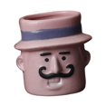 thumbnail image 1 of Maceta pequeña de cerámica con diseño de dibujos animados, ideal como regalo de inauguración de la casa, para jardín, estantería, mesa y sala de Hombre rosa, 1 of 9