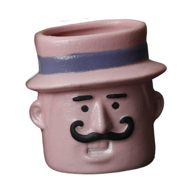 Maceta de cerámica con diseño de dibujos animados, obra de arte moderna, decoración del hogar, bonita maceta para mesa, interior y exterior, porche. Hombre rosa