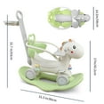 thumbnail image 3 of Wdmiya 4 in 1 Rocking Horse Ages 1-3, Baby Rocking Toy Birthday Gift for Toddlers 1-3 Years Old, Balance Bike Ride On Toys with Push Handle, Backrest and Balance Board for Baby Girl and Boy, Green, 3 of 8