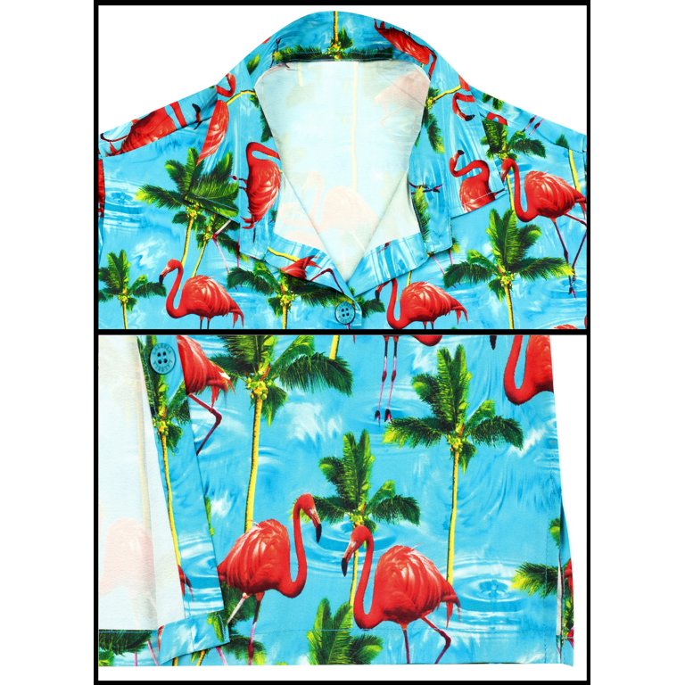 LA LEELA Women's Summer Camp Hawaiian Shirt Beachwear Aloha Shirt