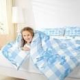 thumbnail image 3 of Manfei Princess Bowknot Comforter Sets Twin Size, Blue Comforters & Duvets, Kawaii Plaid Buffalo Reversible Bedding Twin Comforter Set, Super Cozy Bedroom Decoration, 2pcs, 3 of 8
