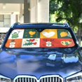 thumbnail image 4 of Christmas Snowmen Squares Car Windshield Sun Shade Reflector Sunshade Foldable for Front Keeps Vehicle Cool, 4 of 8
