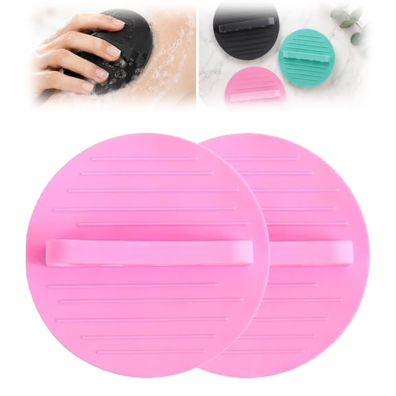Soft Rubber Shower Scrubber, Exfoliating Bath Glove for Deep Cleansing & Massage, Gentle Skin Scrubber for All Types(Pink)