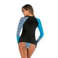 thumbnail image 3 of SWSMCLT Women's Surf Bathing Suit Slimming Long Sleeve 2 Piece Rash Guard Swimsuit Spandex Swimming Basic Blue 12, 3 of 4