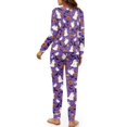 thumbnail image 3 of SCRAWLGOD Halloween Women’s Pajamas Set Soft 2 piece Loungewear Long Sleeve & Long Pants Pj Set with Pockets for Women Casual Sleepwear with Pockets, Ghost Pumpkin Bat Broomstick Violet, XXL, 3 of 7