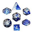 thumbnail image 5 of Black and Blue Gemini Dice with Gold Numbers 7 Dice Set 16mm (5/8in) Chessex, 5 of 6