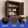 thumbnail image 4 of ModFusion 6 Ft Tall Pantry Cabinet: 5 Shelves, Adjustable Storage, Spacious Flatware Drawer, Spice Organizer, Pet Food Rack, 4 Doors, Antique Kitchen Corner Shelf, Dining Room Cupboard, Rustic Brown, 4 of 10