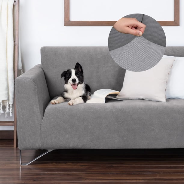 Juego de 3 Fundas Cubre Sala - Tejido Jacquard Elástico Fácil Lavado. Ideal para Proteger Tus Muebles - Protector de sillón - Sofa Cover (Marfil (Afelpado))