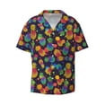 thumbnail image 5 of Daiia Colorful Pineapples1 Men's Linen Shirts Short Sleeve Casual Shirts Button Down Shirt for Men Beach Summer Wedding Shirt-Small, 5 of 6