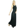 thumbnail image 4 of Bimba Women Long Dress Rayon Black Maxi Gown Bohemian Casual Clothing, 4 of 5