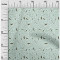 thumbnail image 2 of oneOone Cotton Poplin Light Blue Fabric Line Drawing Leaf Quilting Supplies Print Sewing Fabric By The Yard 42 Inch Wide, 2 of 4