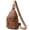 Brown, variant on 7L PU Leather Sling Bag,  for Travel & Daily Use, Hands-Free Unisex Chest Backpack