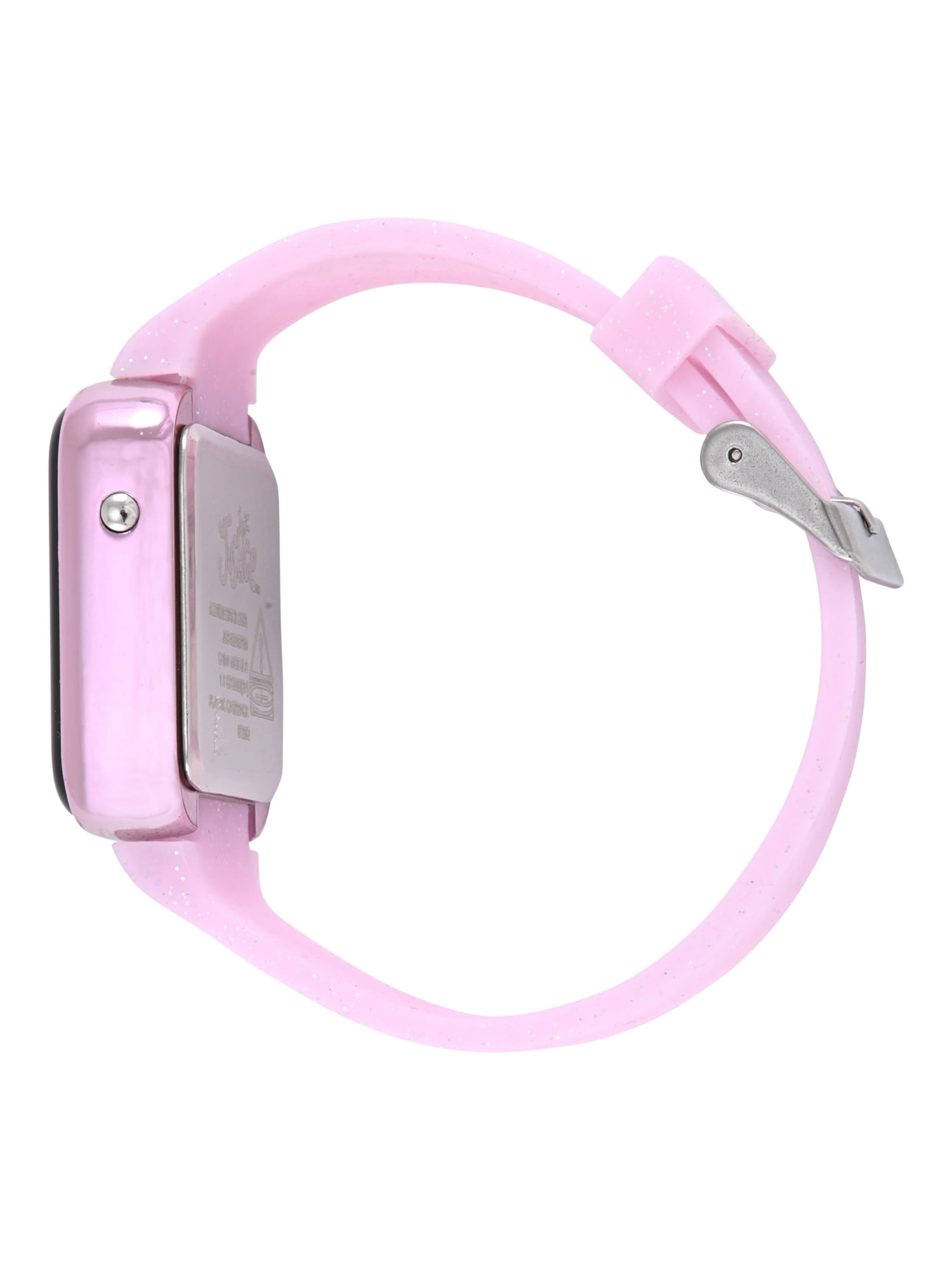 Justice Girls Pink Glitter Silicone Strap Led Watch with Matching Stretch Bracelets; JSE4016WM