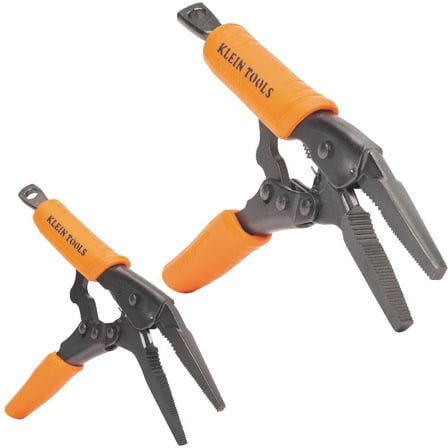 Klein Tools 2-Piece Long Nose Locking Pliers Set, 6- And 9-Inch