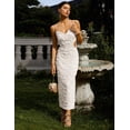 thumbnail image 4 of Vestido de noche BELLA BARNETT, maxi blanco y perlado con lentejuelas, 4 of 6