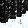 thumbnail image 6 of Black White Gothic Cat Skull Moon Pattern Shower Curtain 84"x72" ,Bathroom Decorative Shower Curtains Set with 12 Hooks,Modern Waterproof Washable Shower Curtain, 6 of 6