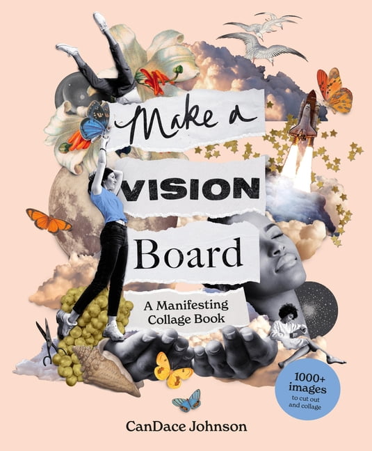 Vision Board Book LUXE - Guided Journal With Integrated Vision Boards & Gratitude Prompts (Black)