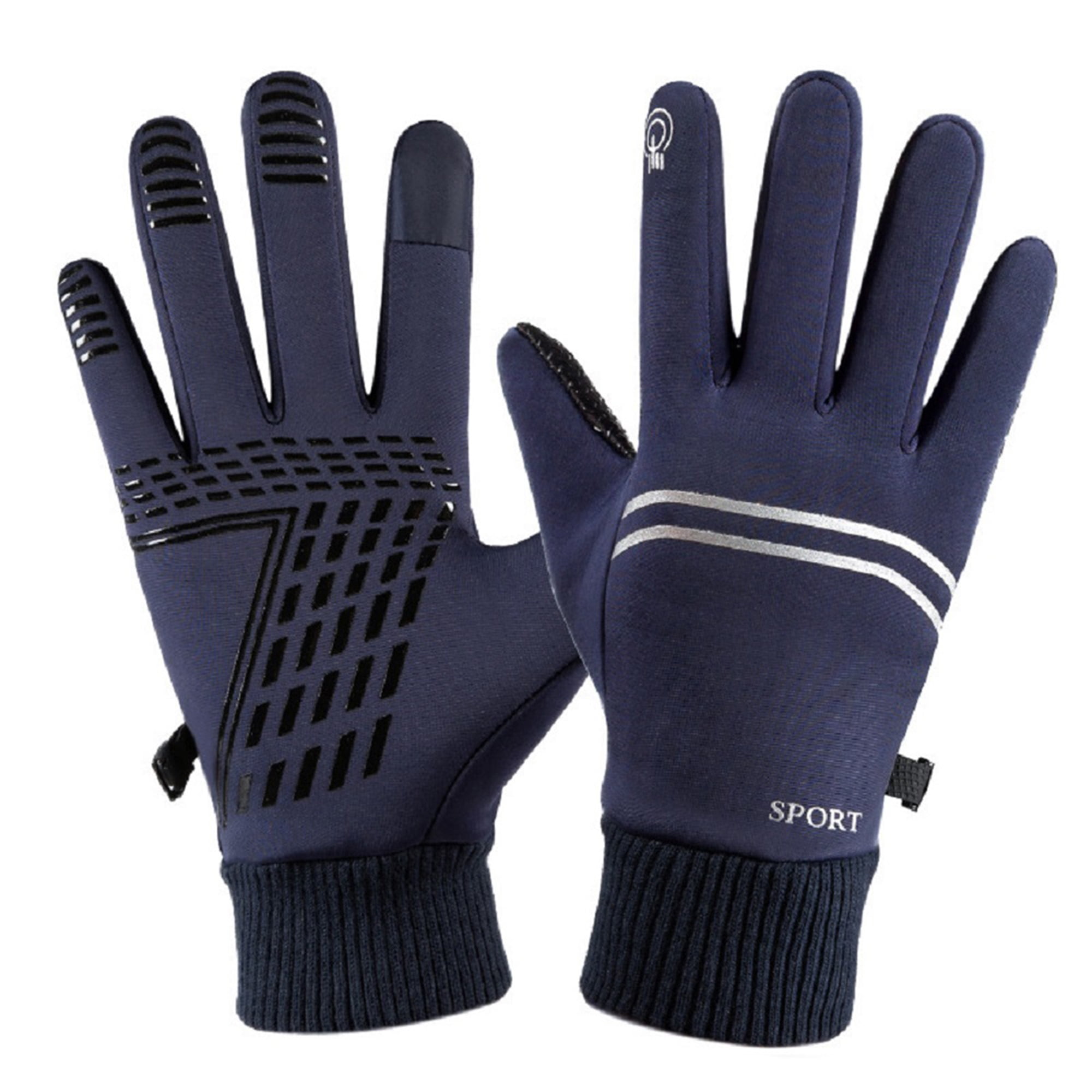Unisex Warm Thermal Gloves Mens Touch Screen Waterproof Anti-slip Zip Winter Use 