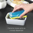thumbnail image 4 of Full Circle Bubble Up Ceramic Soap Dispenser & Scrubber Sponge Set, White, 4 of 6