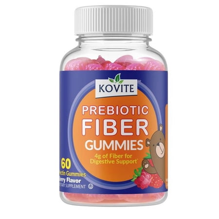 Kovite Kosher Prebiotic Fiber Gummies 4g - Berry Flavor Exp 11/23 - 60 Gummies