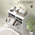 thumbnail image 4 of HOMCOM Armoire à Linge Basculante avec 2 Paniers et 2 Portes, Blanc, 4 of 10