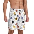 thumbnail image 2 of Gaeub Rocket Planets Printed Men's Short Pajama Pants, Lightweight Lounge & Sleep Bottoms Keep You Cool - X-Large, 2 of 9