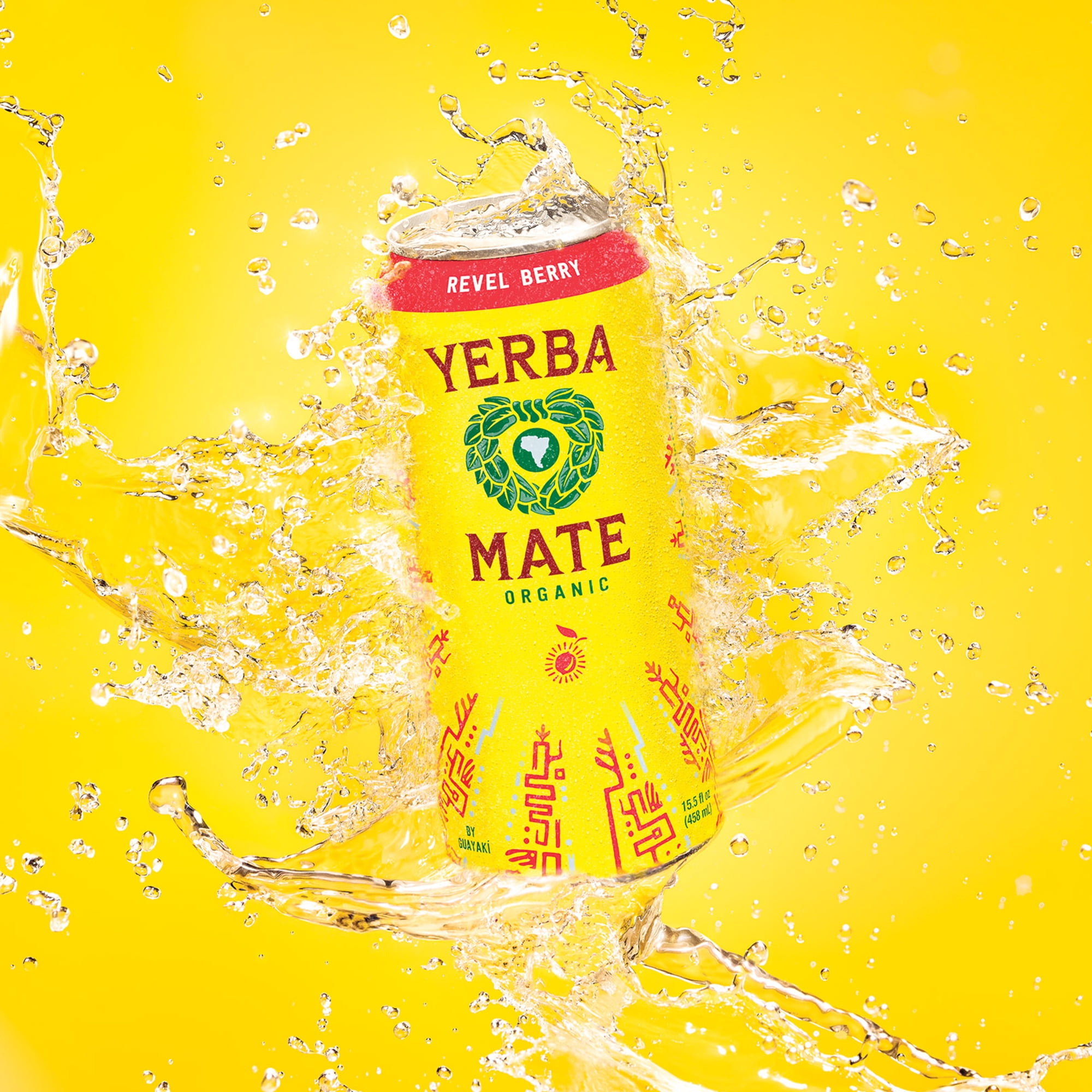 Guayakí Yerba Mate, Organic Energy Drink Alternative, Revel Berry, 150mg Natural Plant Based Caffeine, Better for You Energy & Focus, No Jitters or Crash, 15.5 Oz (Pack of 12)
