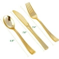 thumbnail image 3 of 75 Pack Gold Plastic Silverware Disposable Cutlery Set - 25 Forks Knives Spoons - Disposable Flatware Heavy Duty Plastic Utensils Set for Catering, Parties, Dinners, Weddings, 3 of 7