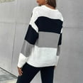 thumbnail image 4 of IROINNID Reduced Womens Sweater Round Neckline Pullover Sweater Stripes Casual Short Length Long Sleeve Knit Sweater, 4 of 8