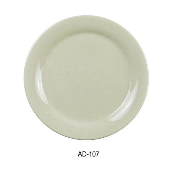 7.25 in. Ardis Round Dinner Plate - Melamine, White - Pack of 48