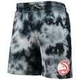 thumbnail image 2 of Men's New Era Black Atlanta Hawks Fleece Tie-Dye Shorts, 2 of 3