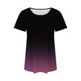 thumbnail image 7 of Womens Clothing Homenesgenics Woman Clothes under $5 Fashionable Women's Casual Short Sleeved Loose Round Neck Printed Tops Purple M, 7 of 7